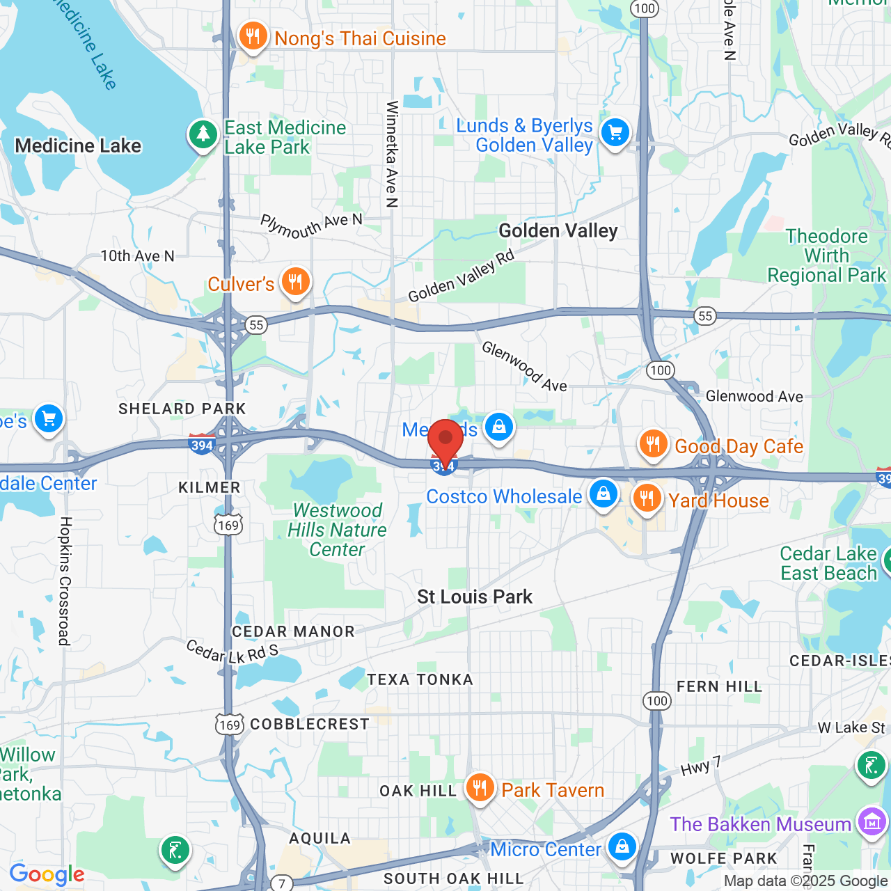 Google map image of our location in 7407 Wayzata Blvd Minneapolis, MN